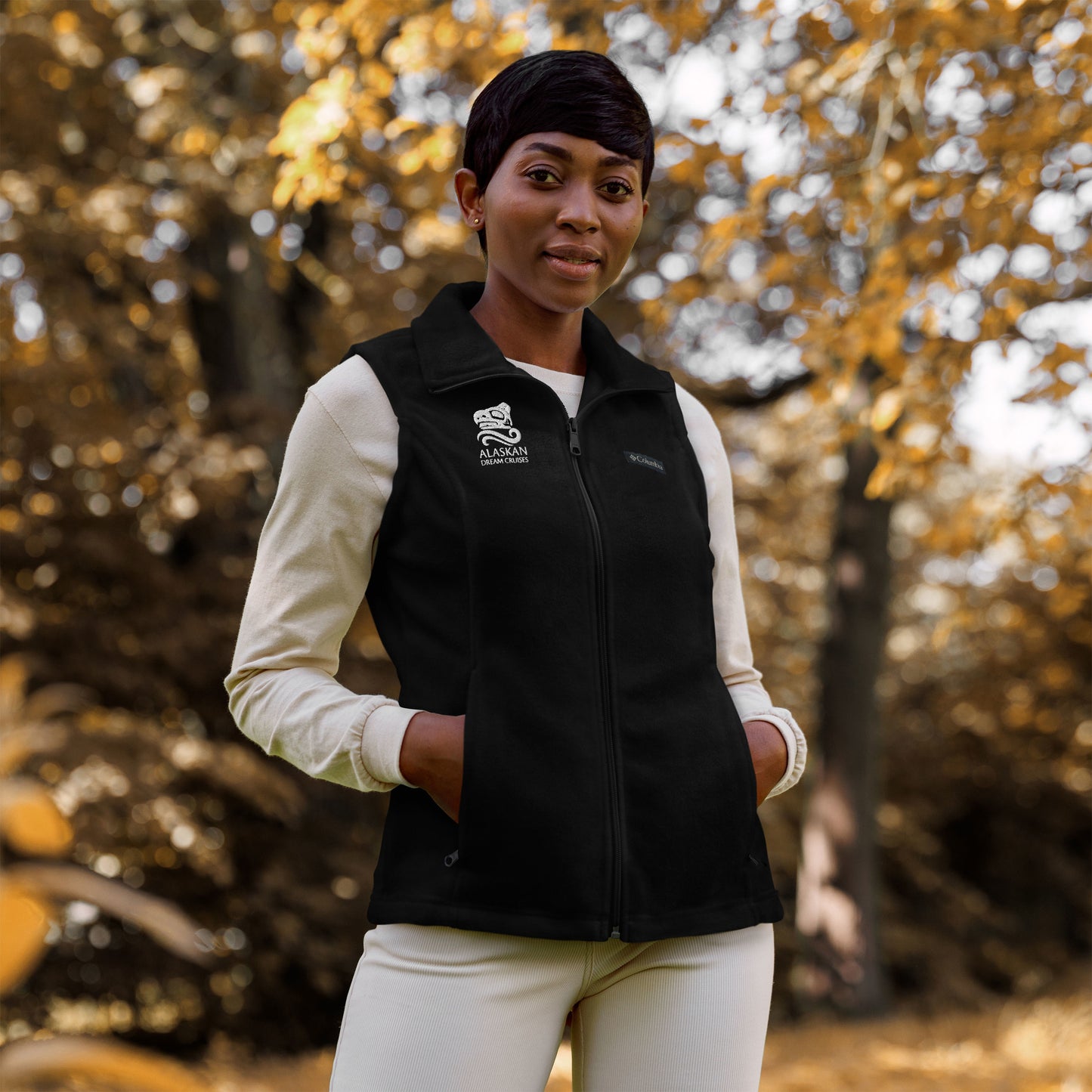 Logo'd Women’s Columbia fleece vest