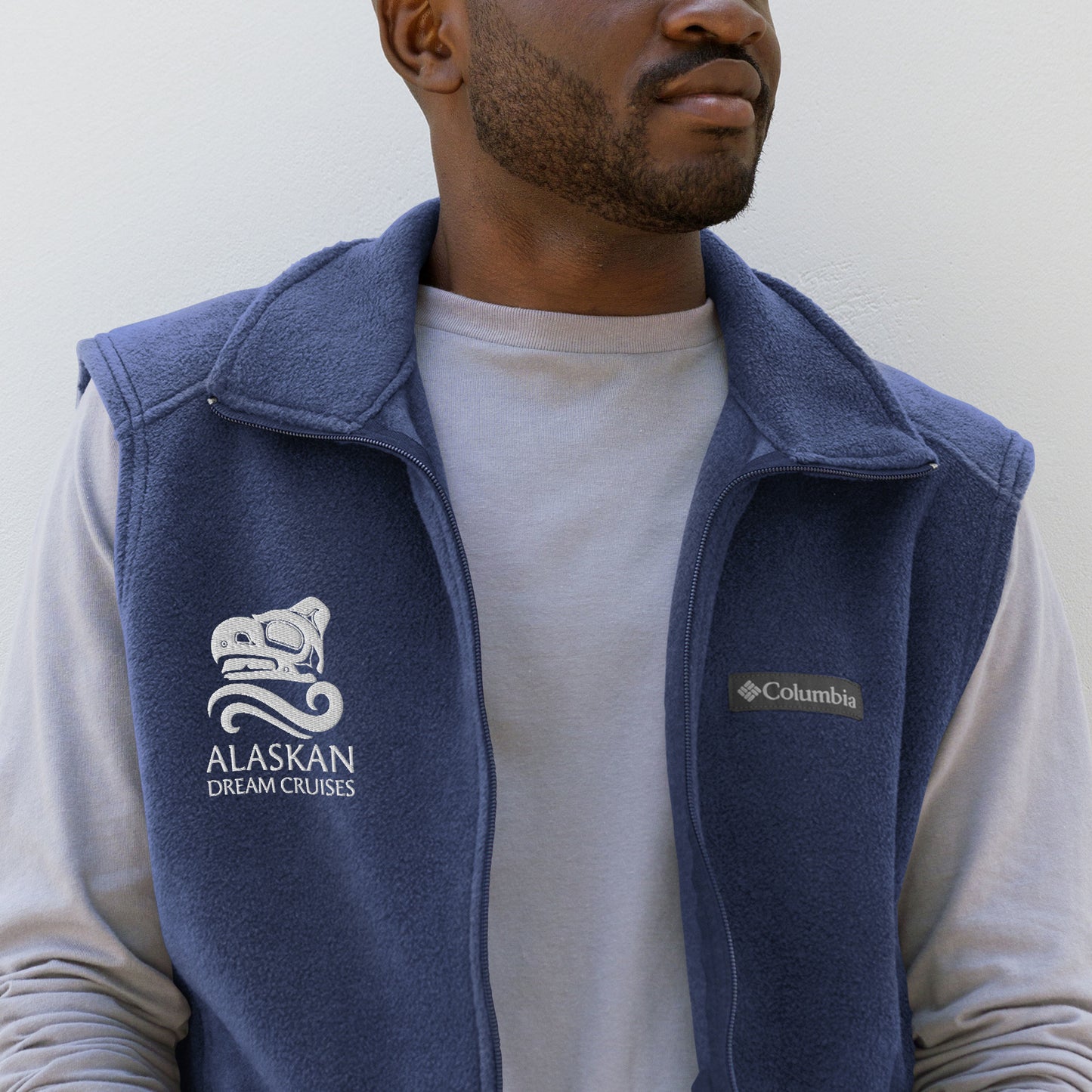 Logo'd Men’s Columbia fleece vest